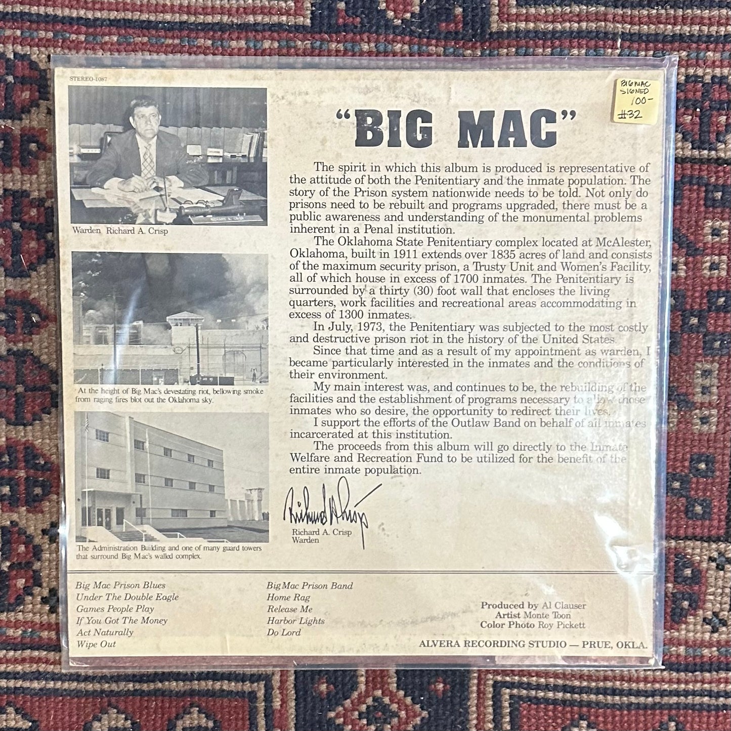 Vinyl Big Mac and The Outlaws Signed