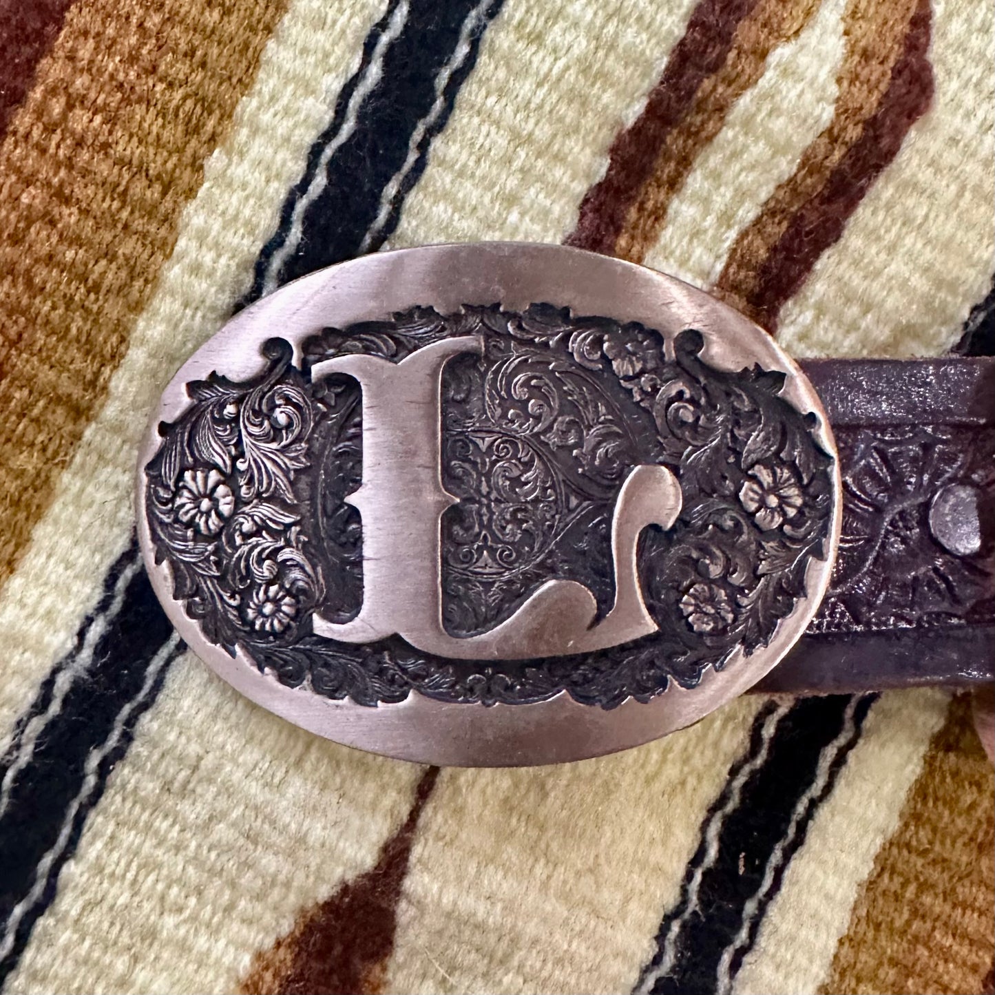 Belt Tooled Leather Linda