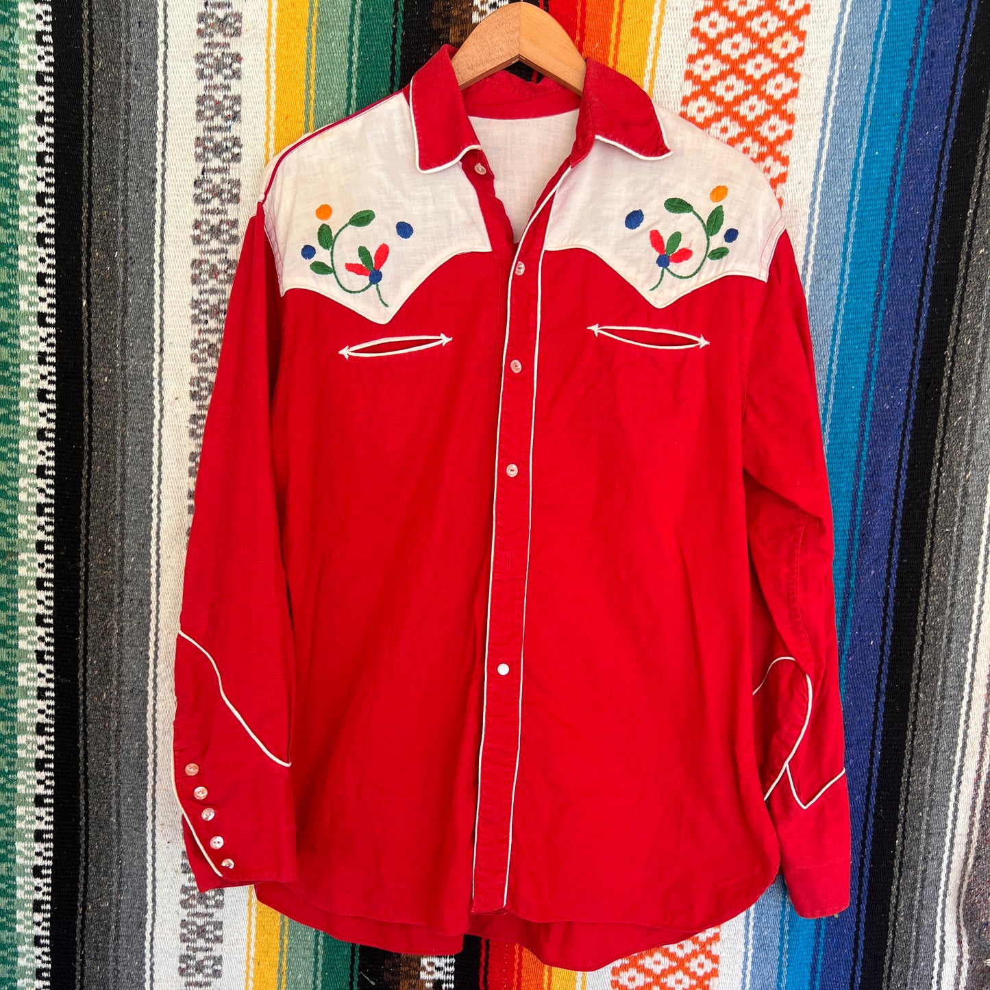 Button Down Floral Western LS