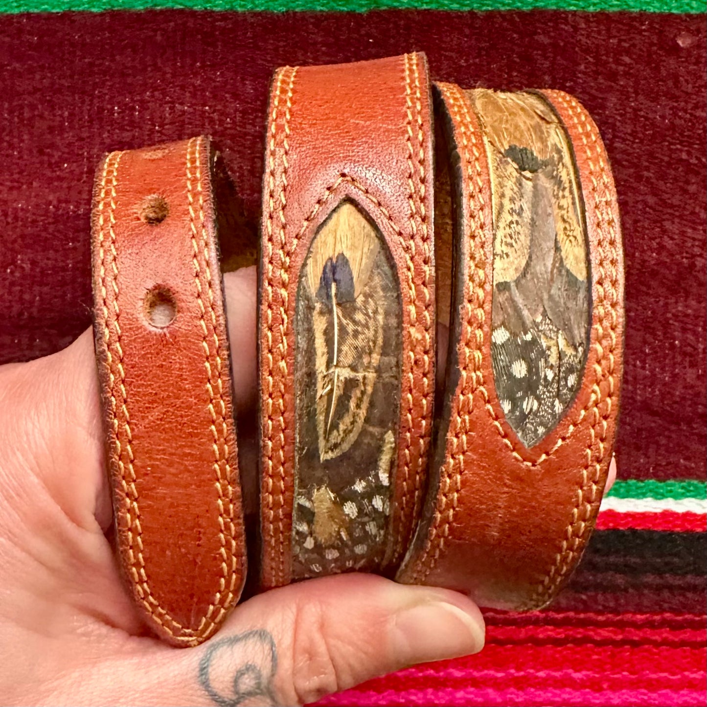 Belt Feather and Leather