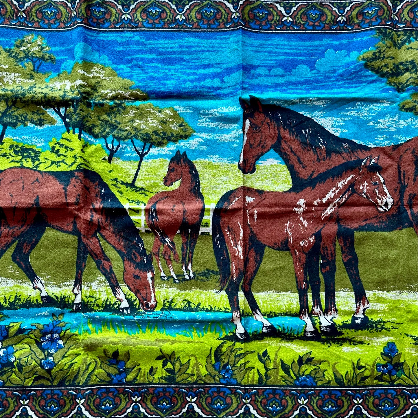 Tapestry Horse Scene