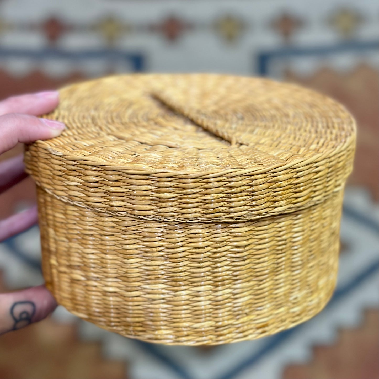 Basket Small Woven with Lid