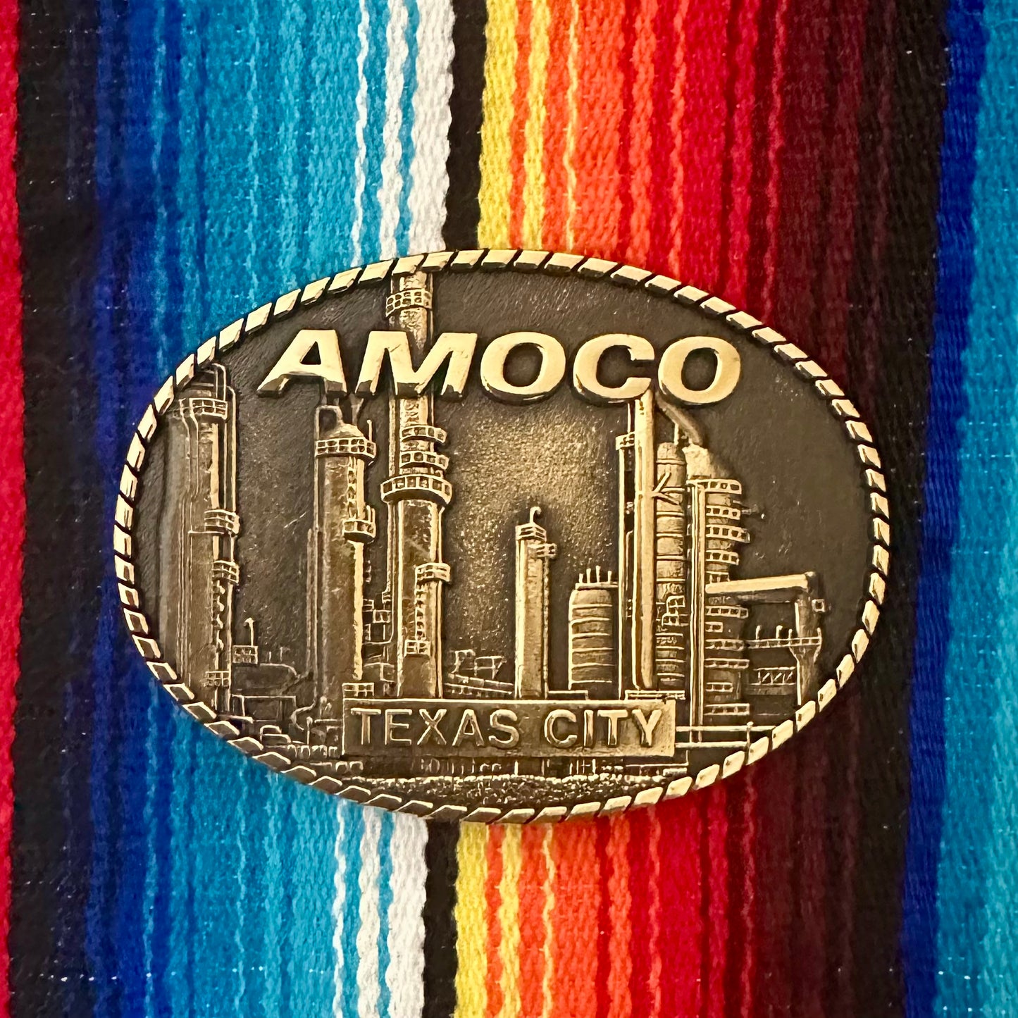 Belt Buckle Brass AMOCO TX