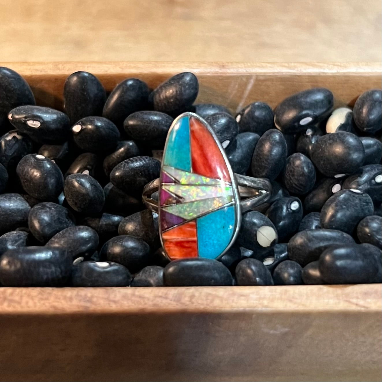 Ring Turquoise Coral Opal