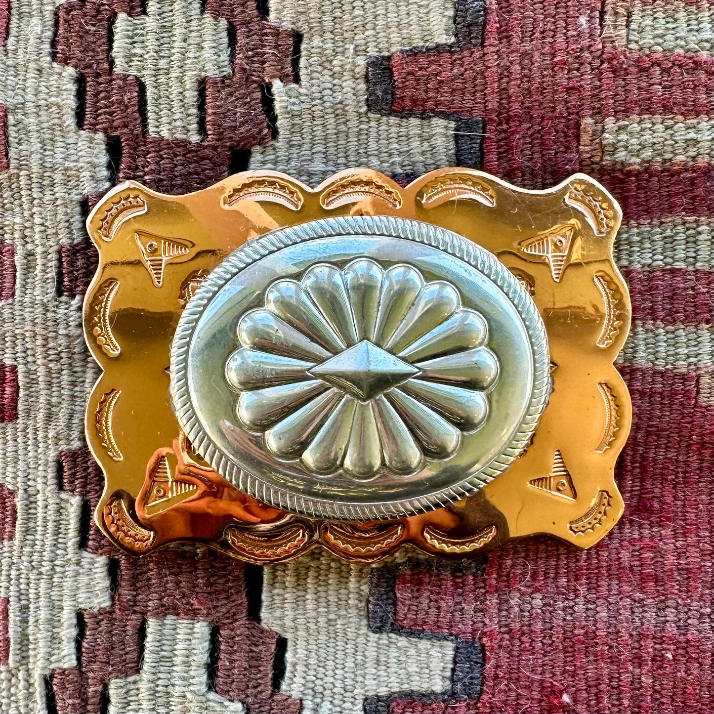 Belt Buckle Copper Concho by Fred Harvey