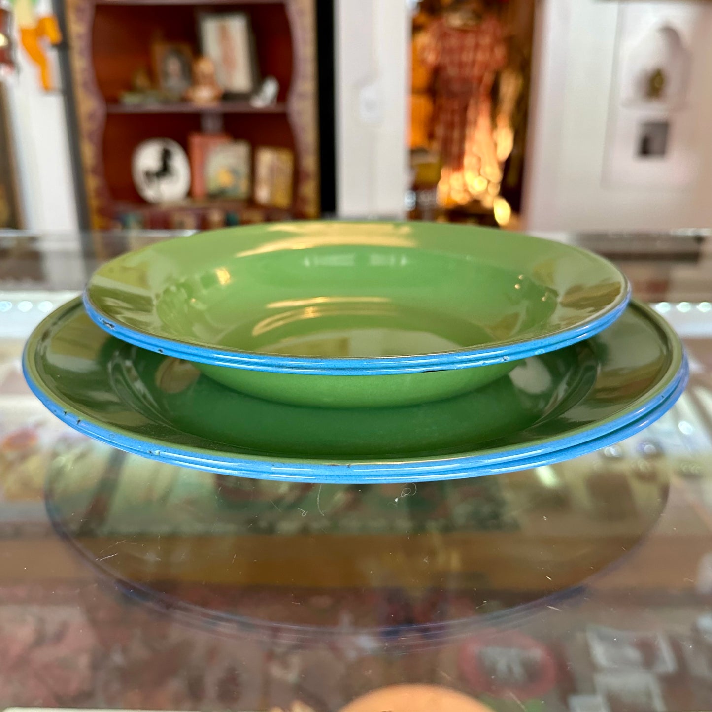 Enamelware Plate and Bowl Set (4)