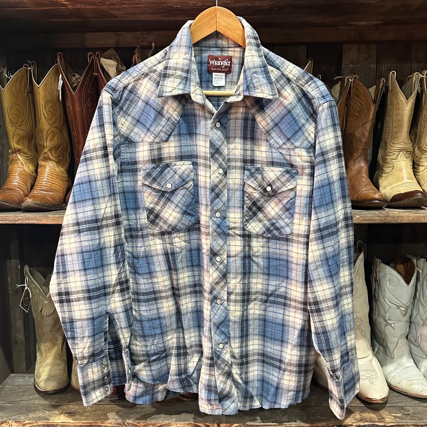 Pearl Snap LS Wrangler Flannel XL