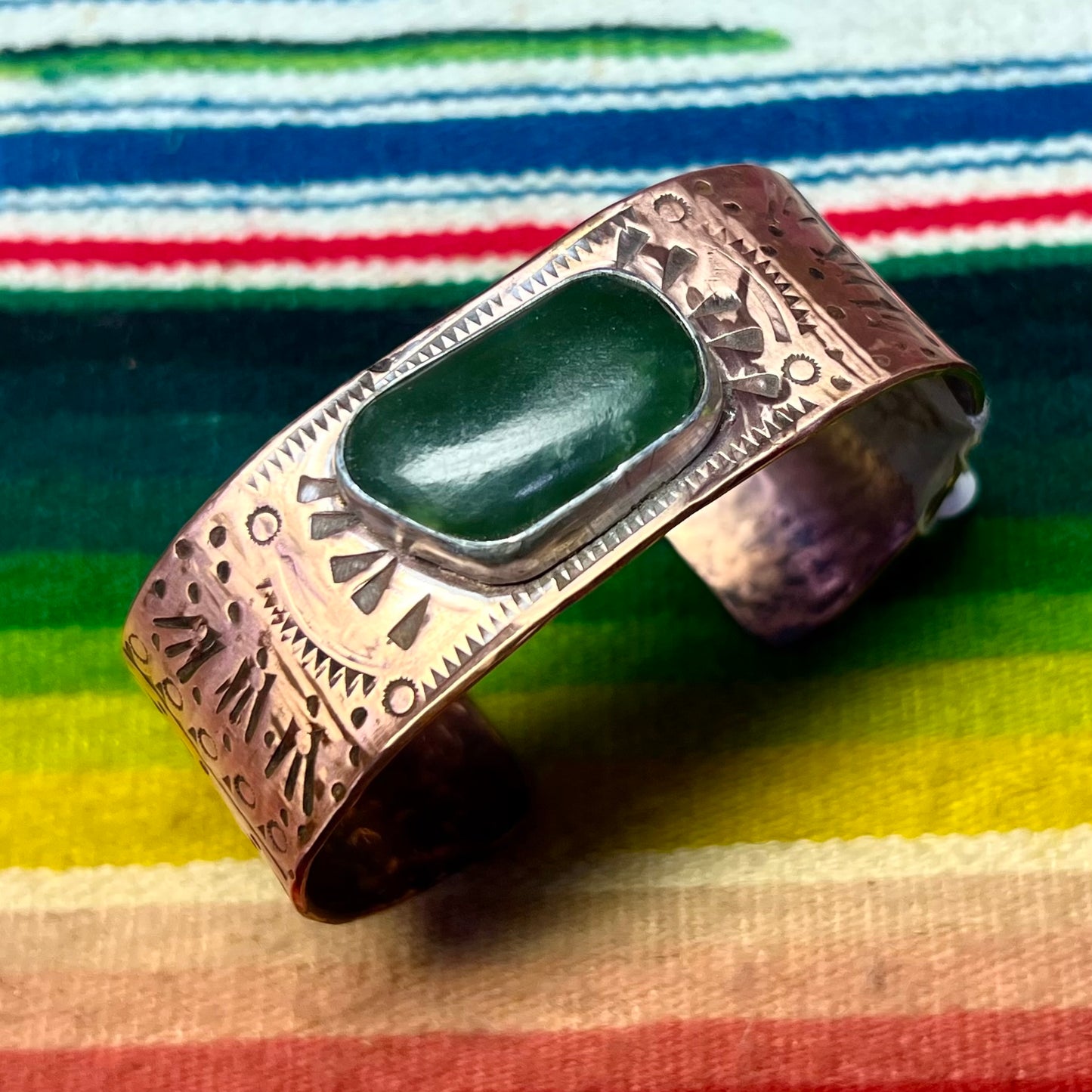 Cuff Copper with Stone by Genuine Oklahoma Souvenirs (925CC5)