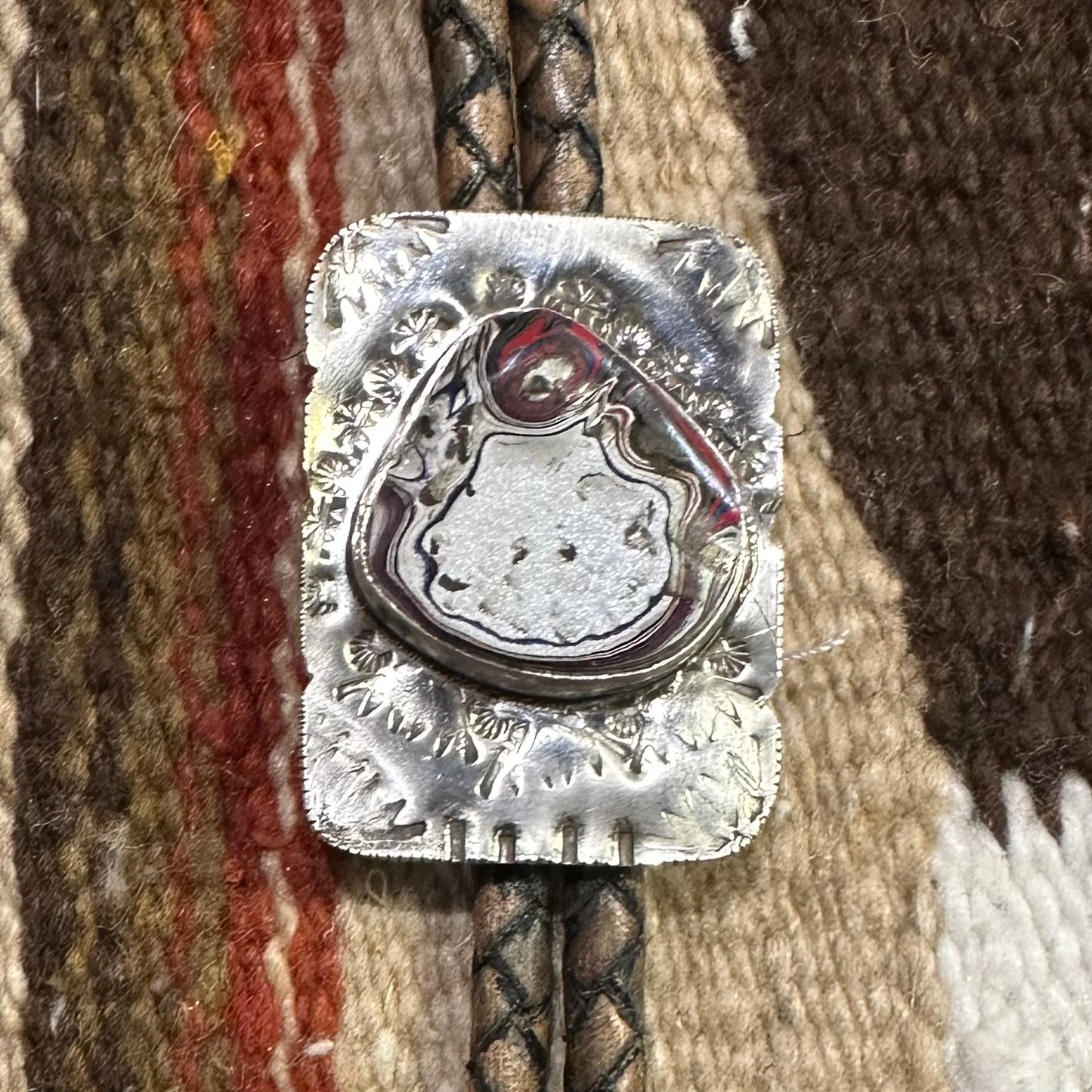 Bolo Silver & Fordite by Genuine Oklahoma Souvenirs (925B5)