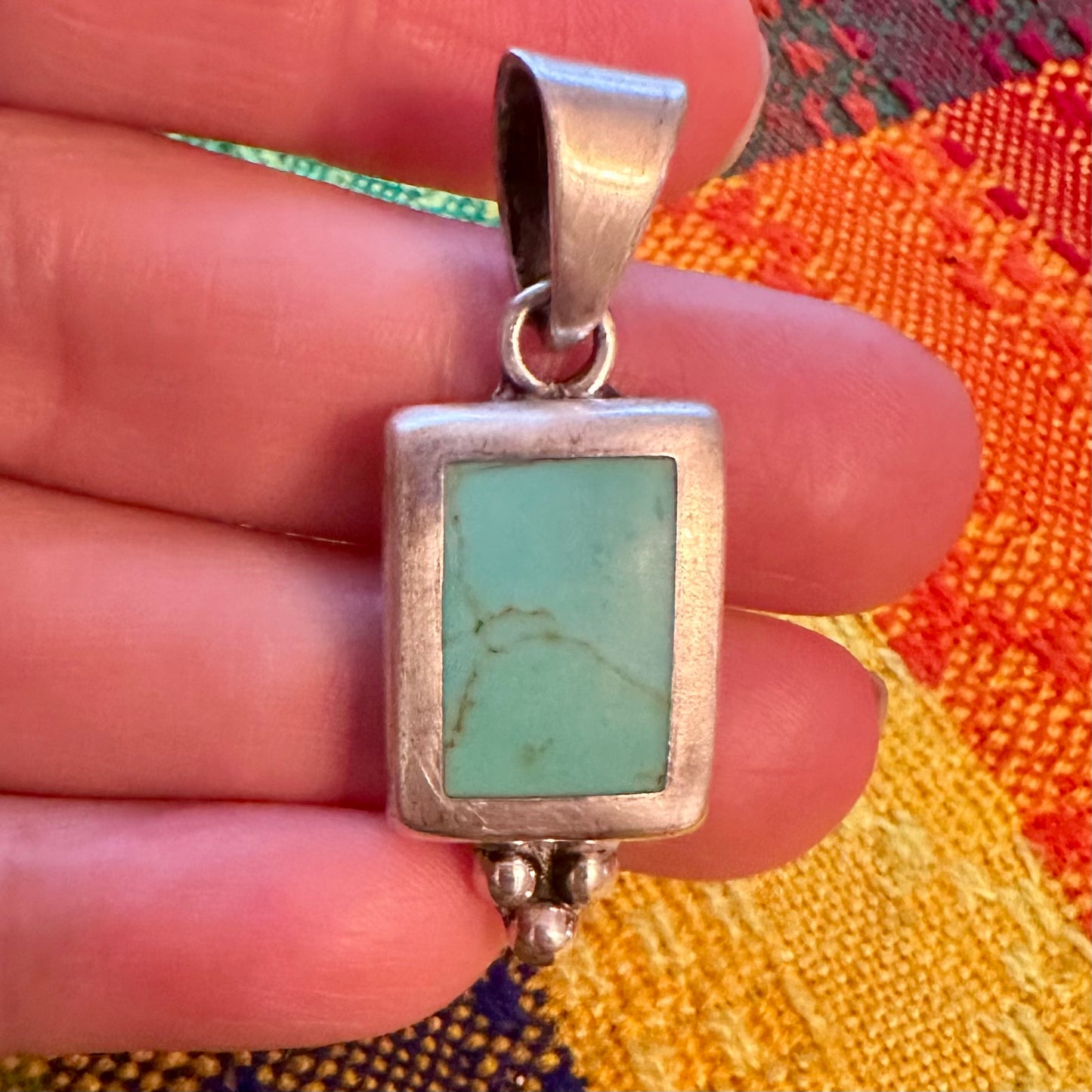 Sterling Silver Turquoise Southwest Pendant