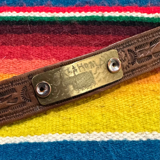Cuff Leather with Brass Oklahoma Plate by Genuine Oklahoma Souvenirs (925CL2)