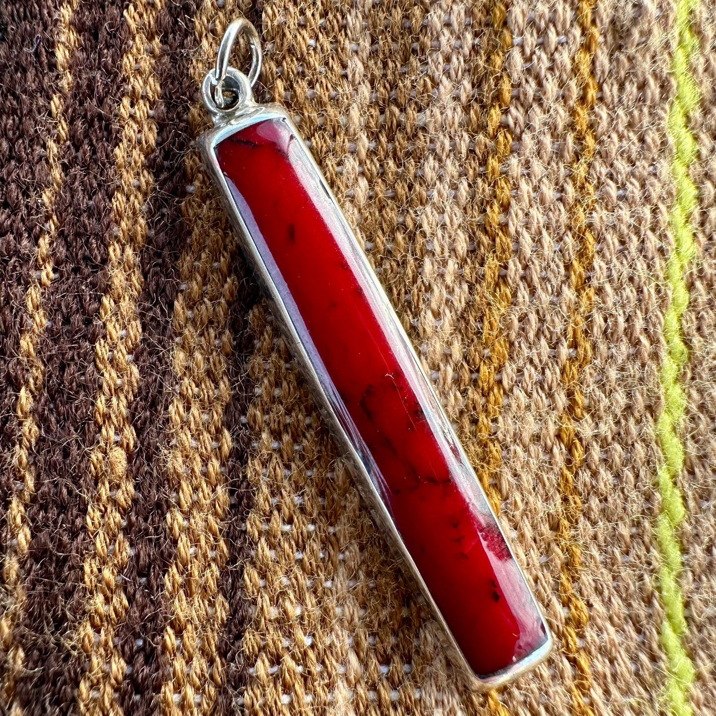 Red Jasper and Sterling Pendant