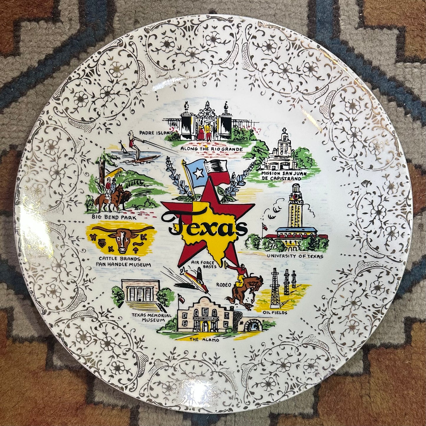Decorative Plate Texas Souvenir
