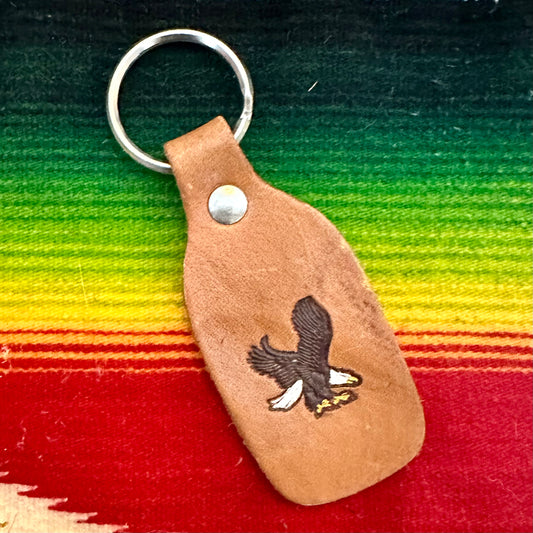 Leather Eagle Keychain