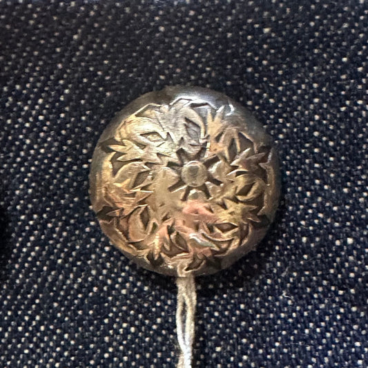 Button Cover Silver Stamped 1" by Genuine Oklahoma Souvenirs (925BC4)