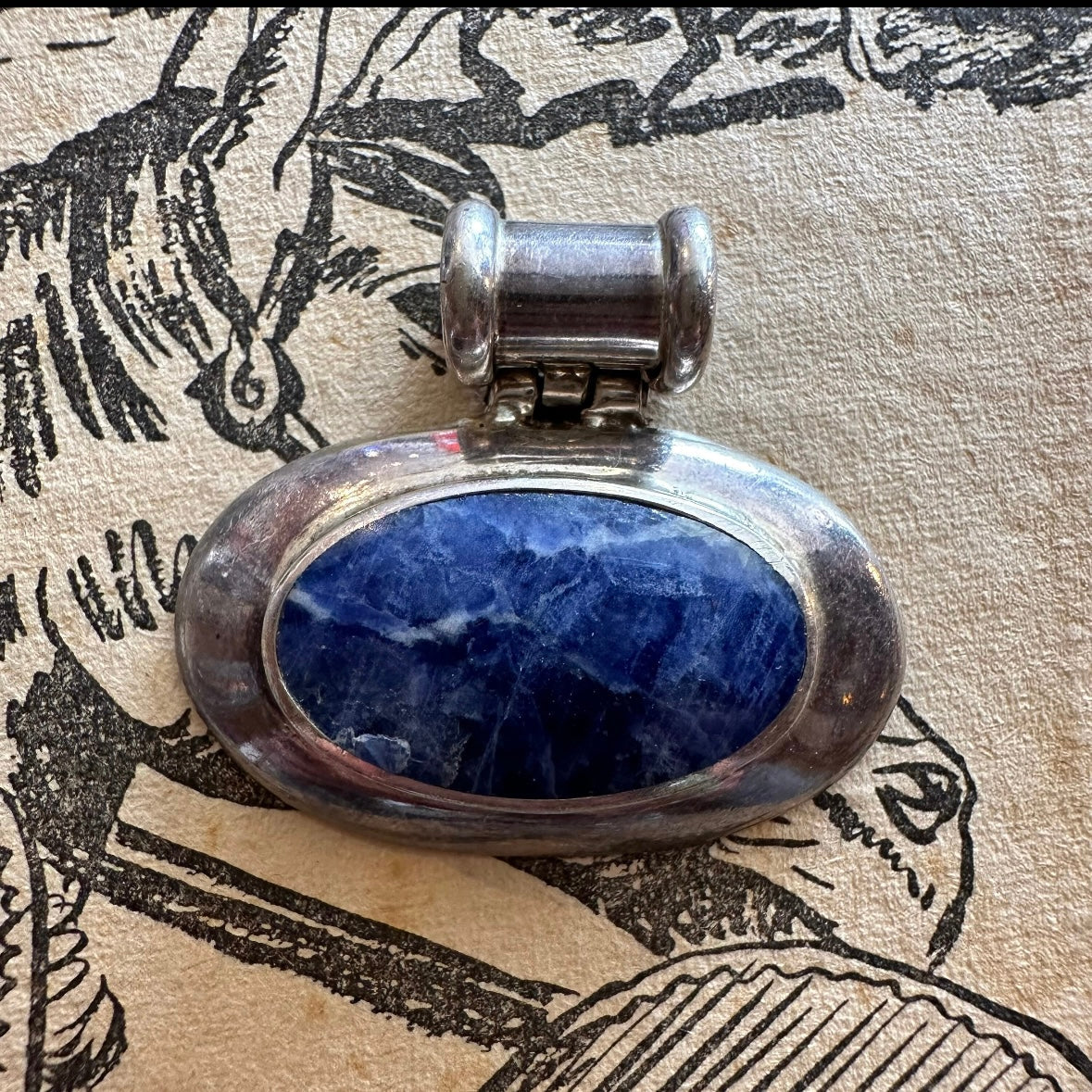 Pendant Lapis and Sterling Silver