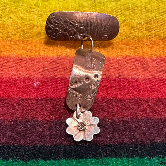 Pin Copper with Flower by Genuine Oklahoma Souvenirs (925P8)