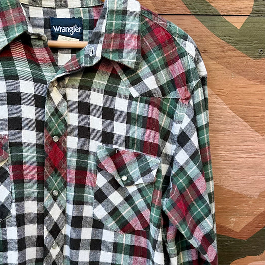 Pearl Snap LS Wrangler Flannel