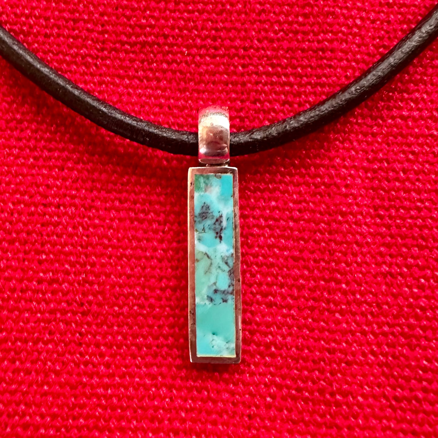 Turquoise Necklace with Leather Cord