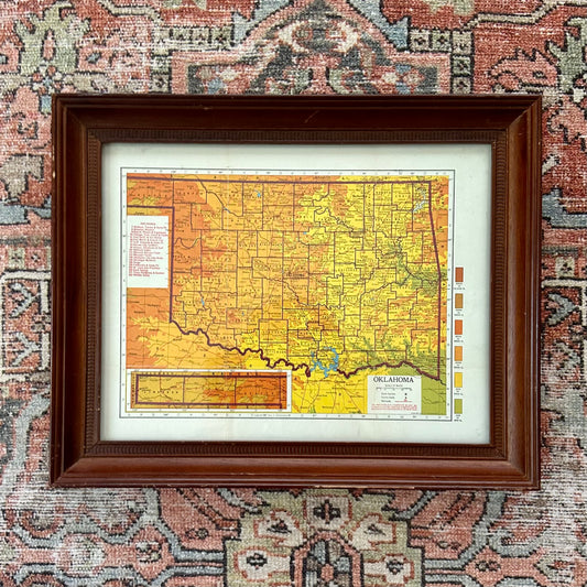 Framed 1948 Oklahoma Map
