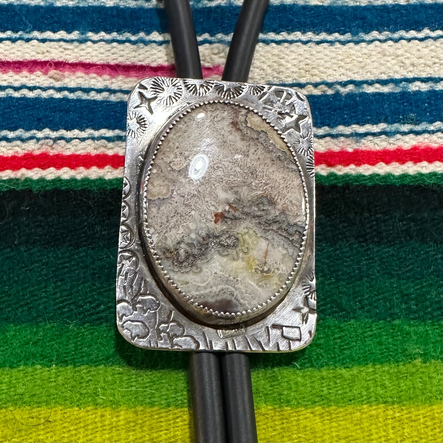 Bolo Agate, rubber, jasper by Genuine Oklahoma Souvenirs (925B8)