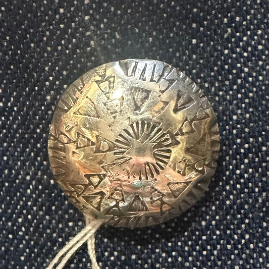 Button Cover Silver Stamped 1" by Genuine Oklahoma Souvenirs (925BC3)