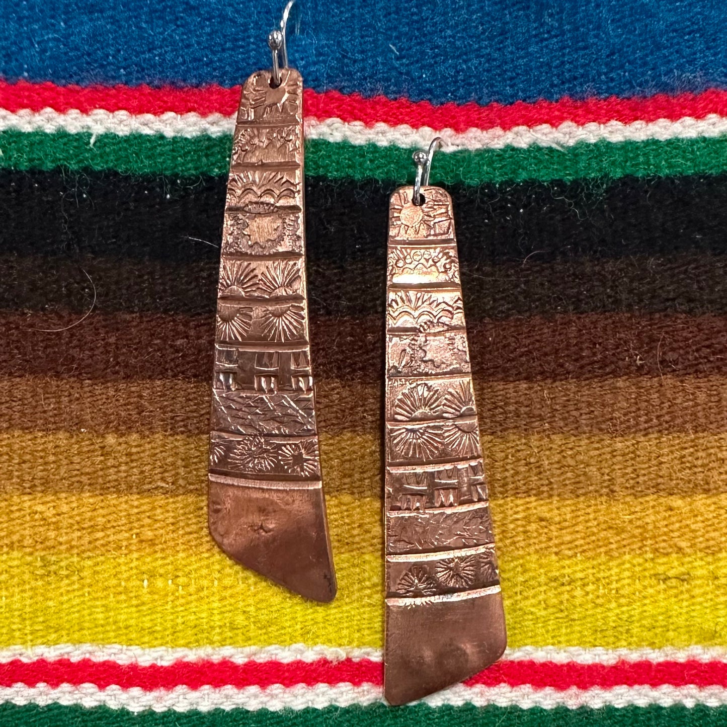 Earrings Copper Stamped Large by Genuine Oklahoma Souvenirs (925ED14)