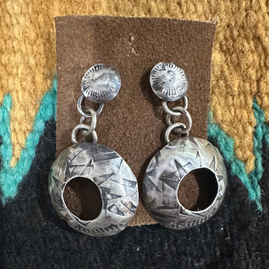 Earrings Silver Domes by Genuine Oklahoma Souvenirs (925EP5)