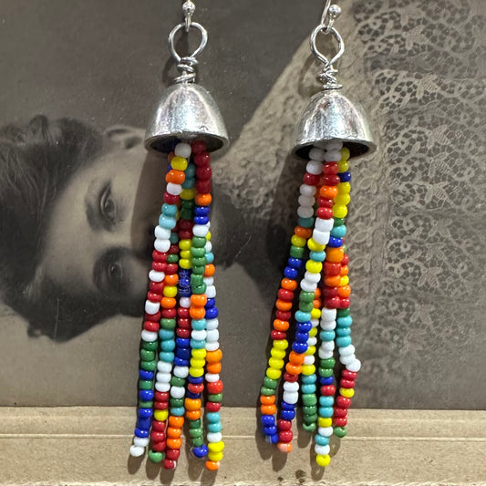 Earrings Multicolor Beaded (925ED18) by Genuine Oklahoma Souvenirs