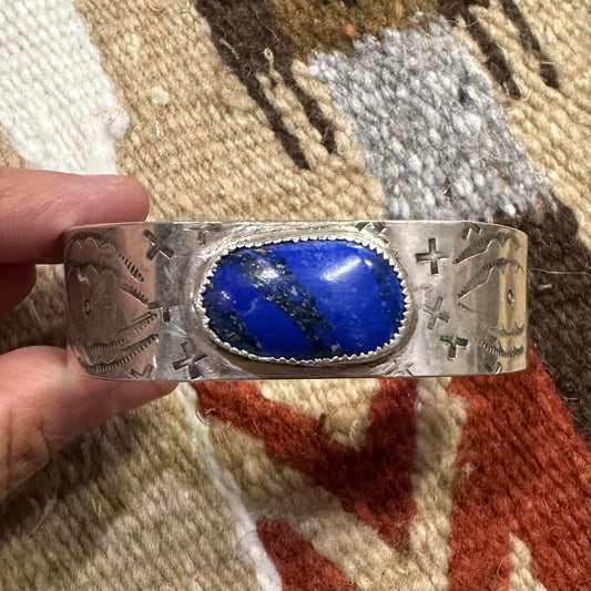 Cuff Sterling Silver & Lapis by Genuine Oklahoma Souvenirs (925CS9)