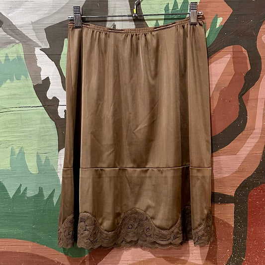 Skirt Brown Satin Slip