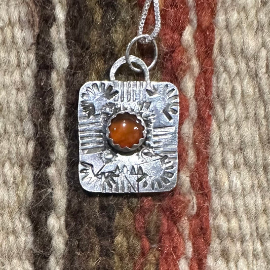 Necklace Silver Carnelian by Genuine Oklahoma Souvenirs (925N3)