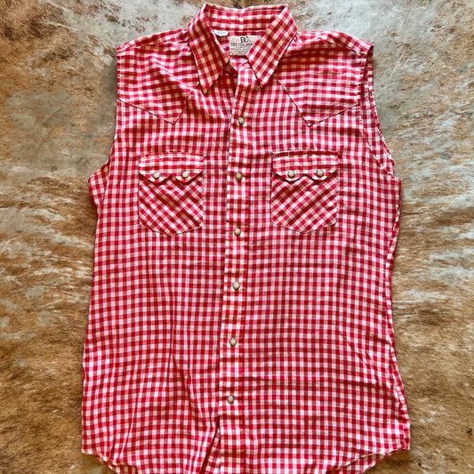 Pearl Snap Sleeveless Dee Cee Medium
