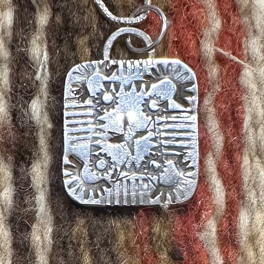 Necklace Silver Stamped Plate by Genuine Oklahoma Souvenirs (925N2)