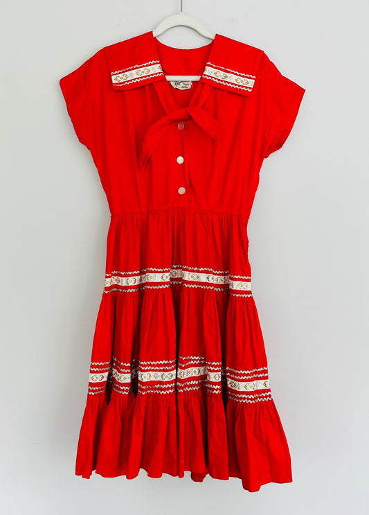 Miss Virginia Frocks of Dallas Red Patio Dress