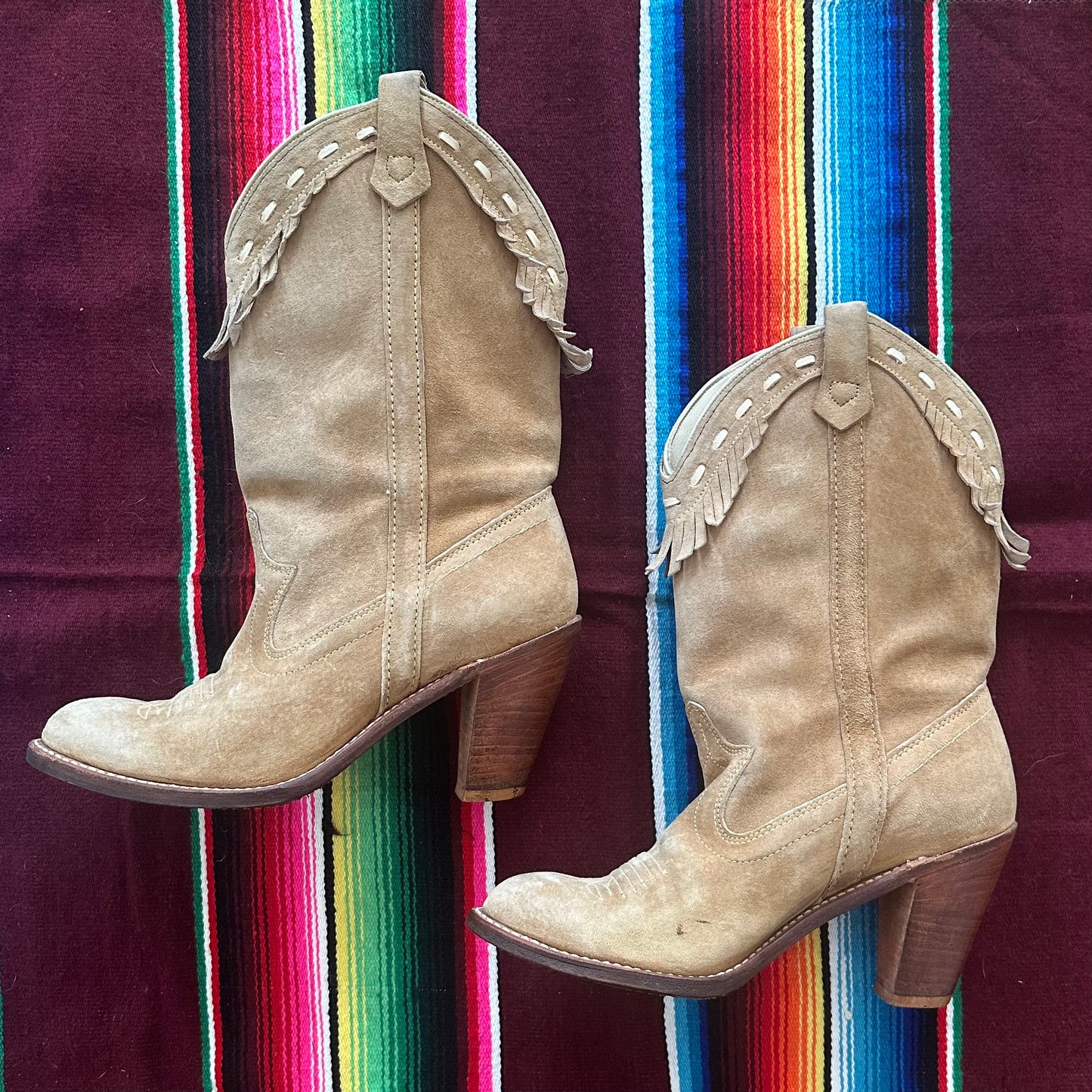Western Boots Heeled Fringe 7