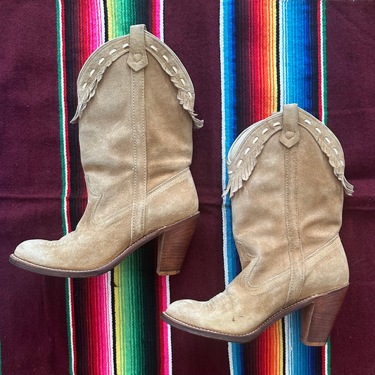 Western Boots Heeled Fringe 7