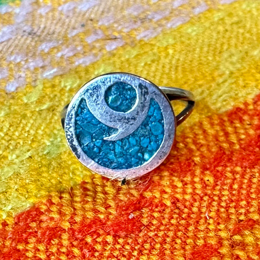 Round Turquoise Ring Size 5.5