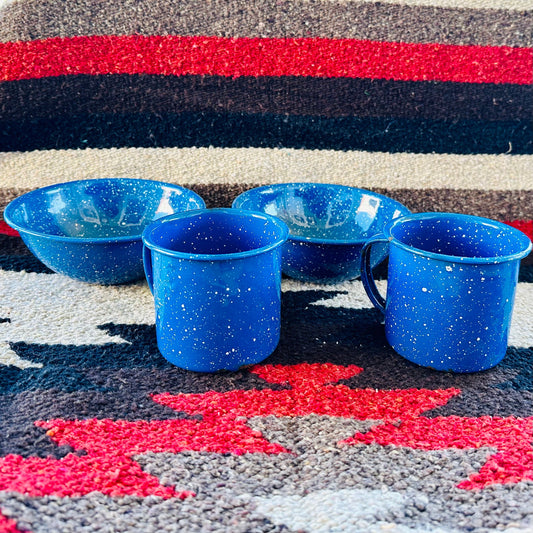 Enamelware Mug and Bowl Set (4)