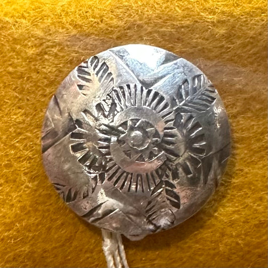 Button Cover Silver Stamped 3/4" by Genuine Oklahoma Souvenirs (925BC7)