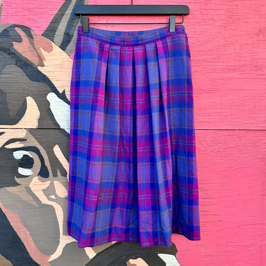 Pendleton Wool Skirt in Purple and Pink