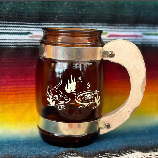 Mug Siesta Ware Steer Skull & Wagon Wheel