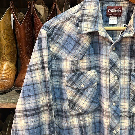 Pearl Snap LS Wrangler Flannel XL
