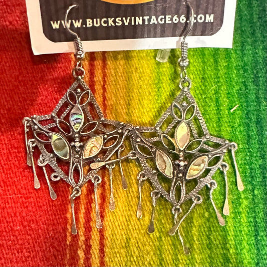 Earrings Sterling and Mother of Pearl Drop Down