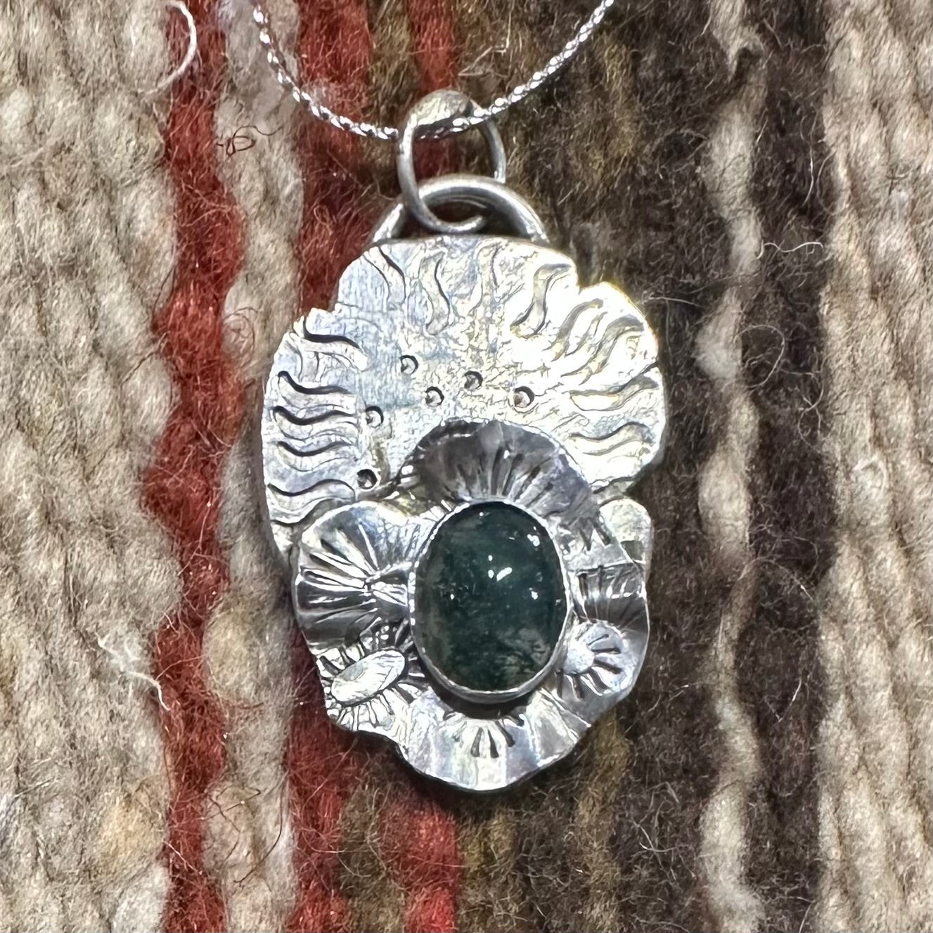 Necklace Silver Moss Agate by Genuine Oklahoma Souvenirs (925N4)