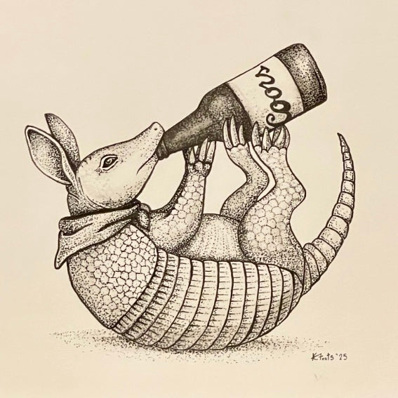 Armadillo by Mornin' 7.5x10.5 Drawing Kaci Fouts Art