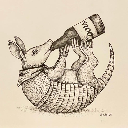 Armadillo by Mornin' 7.5x10.5 Drawing Kaci Fouts Art