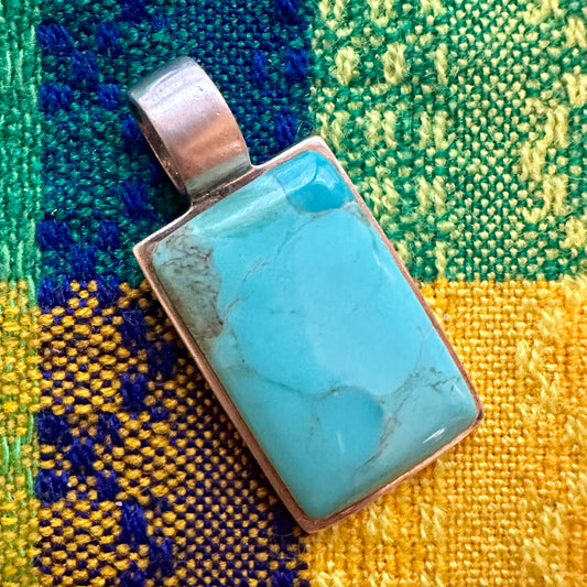 Sterling Silver Turquoise Rectangle Pendant