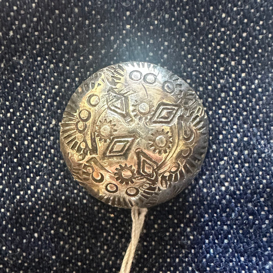Button Cover Silver Stamped 1" by Genuine Oklahoma Souvenirs (925BC2)