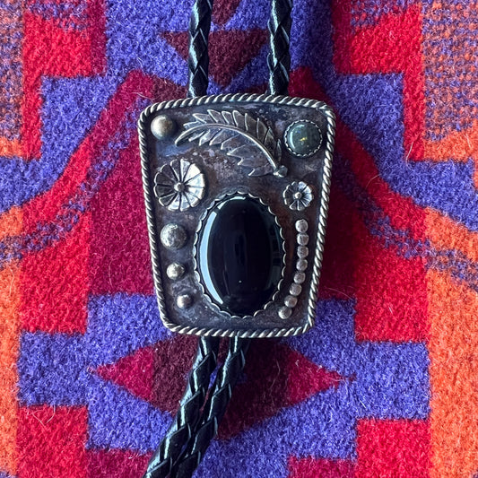 Bolo Navajo Black Onyx